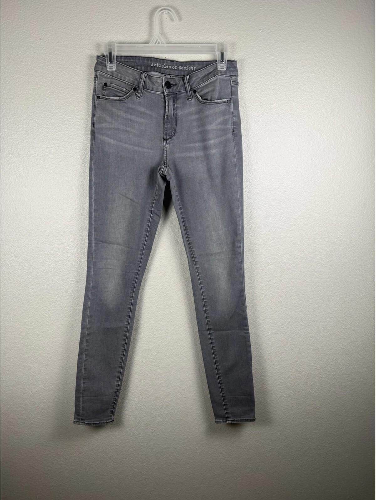 Articles Of Society Mya Skinny Jeans Gray Wash Stretch Mid Rise Women’s Size 27